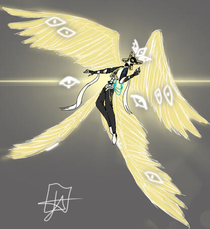 2023 Art of harp as an angel