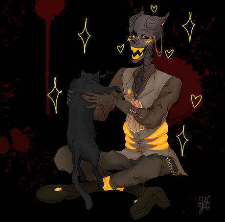 2022 Art for a friend oc named ophidian (their account syrixxtim on insta)