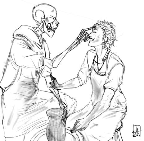 Pottery class with my oc grey and my boyfriends oc Dewey